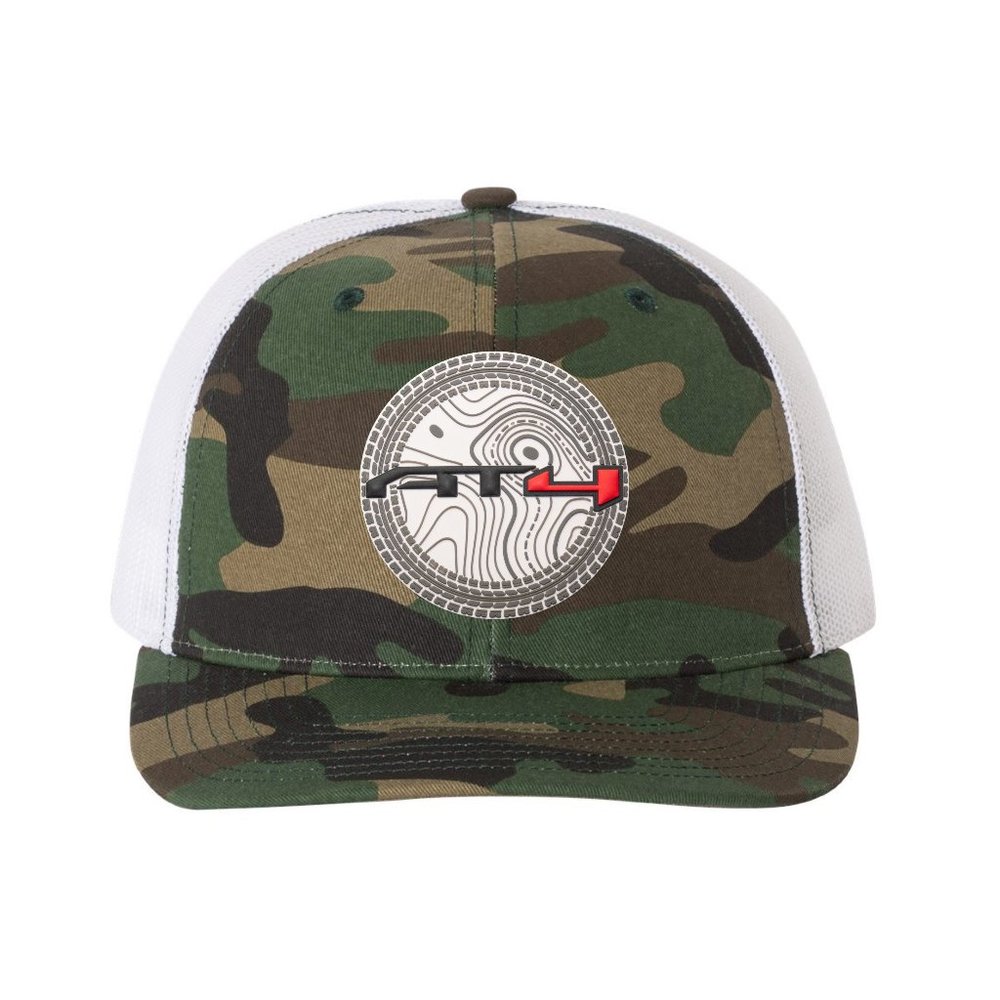 AT4 3D Patterned Snapback Trucker Hat- Army Camo/ White